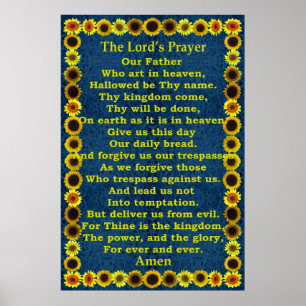 Lord's Prayer in een Sunflower Lijst Poster