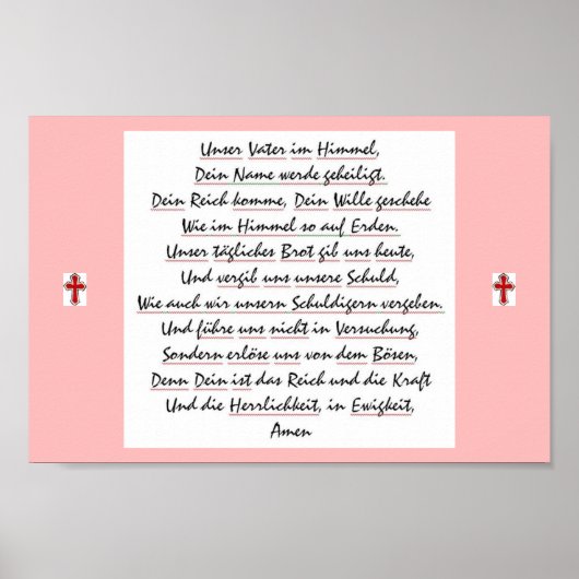 Lord's Prayer in het Duits Poster (Voorkant)