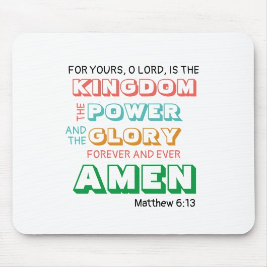 Lord's Prayer KINGDOM POWER GLORY Modern Christeli Muismat (Voorkant)