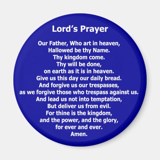 Lord's Prayer Magnet - Blauw Magneet (Voorkant)