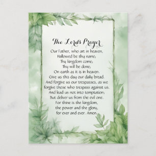 Lord's Prayer Waterverf Botanische Poster Print Briefkaart