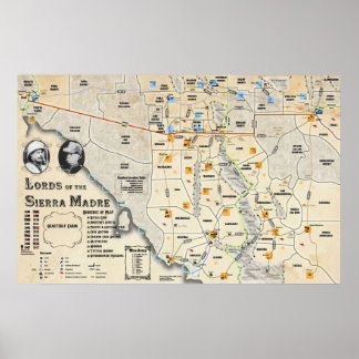 Lords van het Poster van de Sierra Madre Map