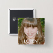 Loren Vierkante Button 5,1 Cm (Voorkant /achterkant)