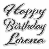 Lorena Nom Prénom Anniversaire de Black Sticker (Devant)