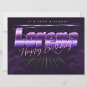 Lorena Nom Prénom carte rétro lilas pour l'anniver (Devant)