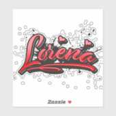 Lorena red heart graffiti Autocollants (Feuille)