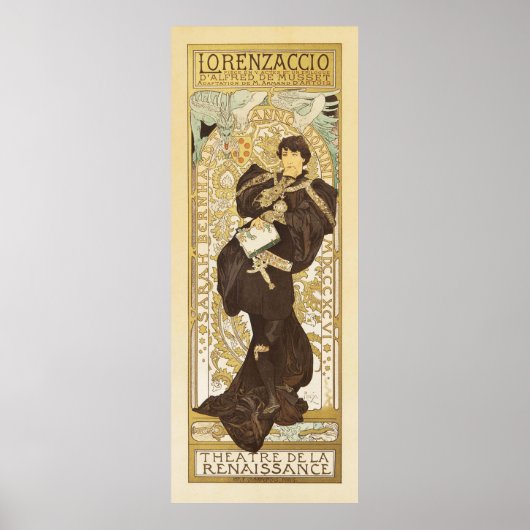 Lorenzaccio door Alphonse Mucha Poster (Voorkant)