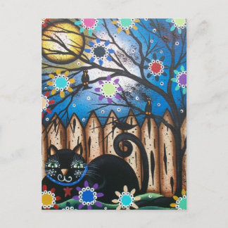 Lori Everett_ Day of the Dead, Black Cat, Mexican Briefkaart