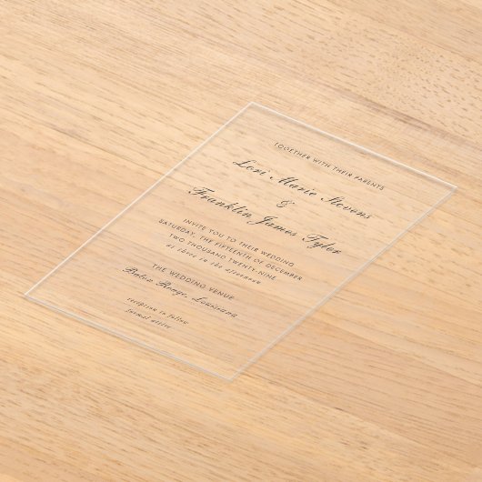 Lori formele elegante bruiloft acryl uitnodigingen (Laagn)