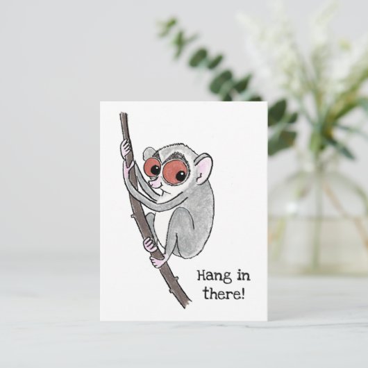 Loris 'hang in daar' briefkaart (Staand voorkant)