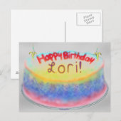 Lori's verjaardagstaart postkaart (Voorkant / Achterkant)