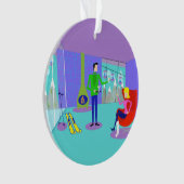 L'Ornement de Noël des vacances de ski rétro (devant)