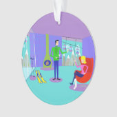 L'Ornement de Noël des vacances de ski rétro (devant)