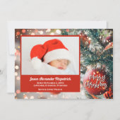 L'ornement rouge sur les Cartes photos de Noël (Devant)