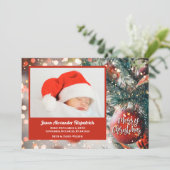 L'ornement rouge sur les Cartes photos de Noël (Debout devant)