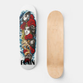 Lorona Skuls Rose Girl Clouds Death Skateboard (Recto)