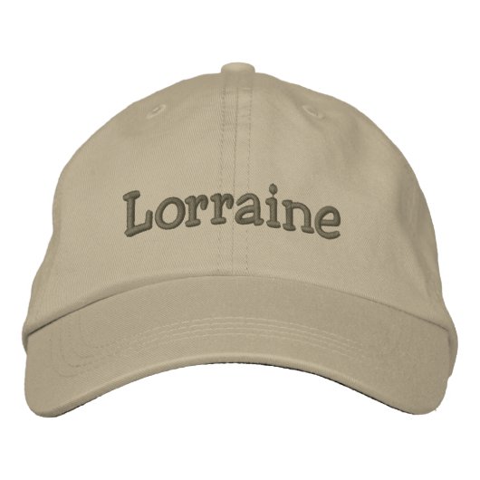 Lorraine Nom Casquette de baseball brodé Khaki (Devant)