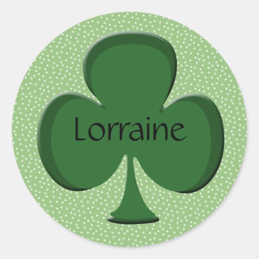 Lorraine Shamrock Nom Stickers / Enveloppe Sceau (Devant)