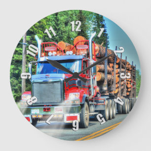 Lorry Driver's Logging Truck Wall Clock Grote Klok