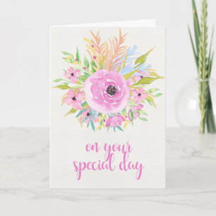 Lors de votre journée spéciale - Carte Fleurs Aqua