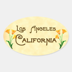 Los Angeles Art Deco Oval Logo Ovale Sticker