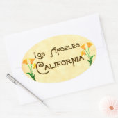 Los Angeles Art Deco Oval Logo Ovale Sticker (Envelop)
