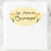 Los Angeles Art Deco Oval Logo Ovale Sticker (Tas)