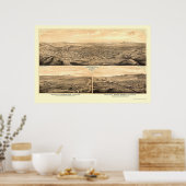 Los Angeles, CA Panoramic Map - 1877 Poster (Keuken)
