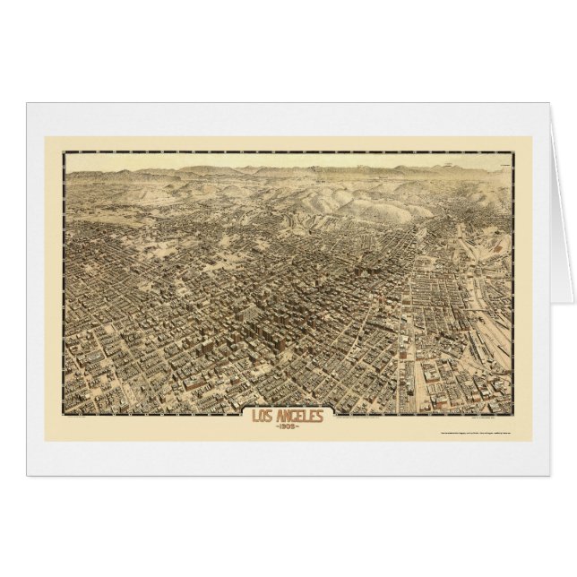 Los Angeles, CA Panoramic Map - 1909 (Voorkant Horizontaal)