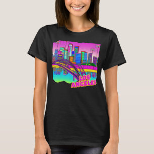 Los Angeles CA Retro 90s Vaporwave 80s reiswand T-shirt