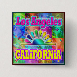 Los Angeles CA Sun en Palms Button