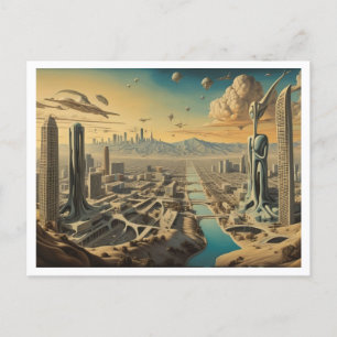 Los Angeles, CA, Surrealistisch stadsbeeld Briefkaart
