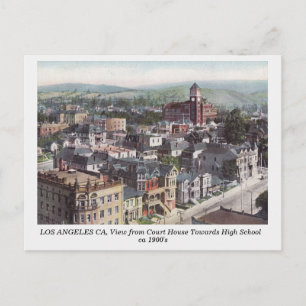 Los Angeles CA, Uitzicht van Court House, oud brie Briefkaart