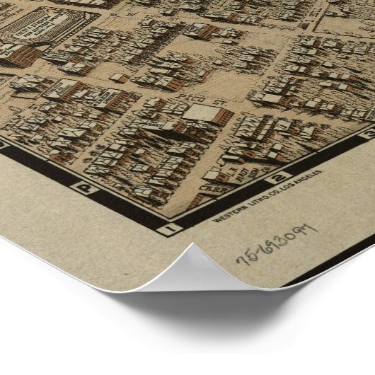 Los Angeles California 1909 Panorama Poster (Hoek)