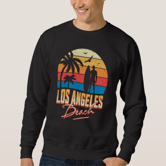 Los Angeles California Beach Surfing Surf Summer V Trui (Voorkant)