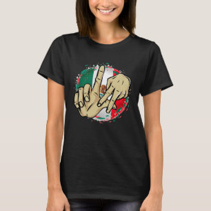 Los Angeles California Chicano Mexico Flag LA Hand T-shirt
