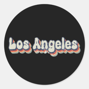 Los Angeles California Chrome City Klassieke Kunst Ronde Sticker