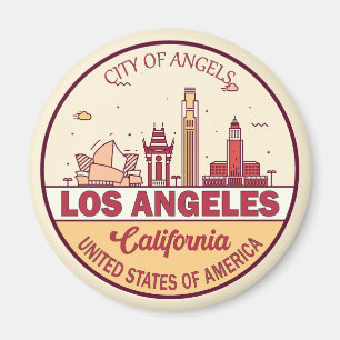 Los Angeles California City Skyline-embleem Magneet