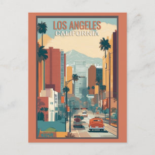  Los Angeles California City Skyline Reizen Briefkaart
