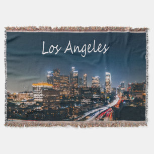 Los Angeles California City Skyline 's nachts Deken