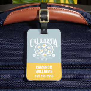 Los Angeles California Floral Graphic Bagagelabel