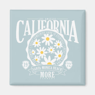 Los Angeles California Floral Graphic Magneet