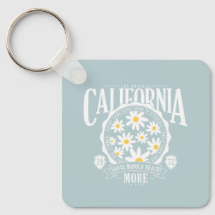 Los Angeles California Floral Graphic Sleutelhanger