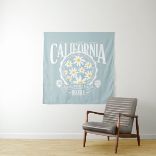 Los Angeles California Floral Graphic Wandkleed