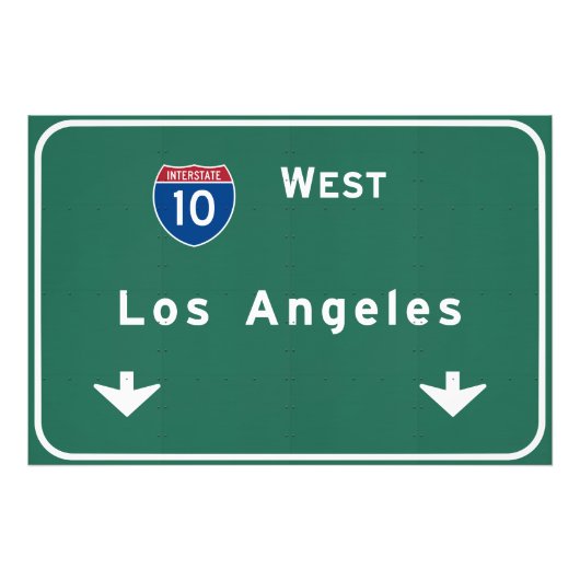 Los Angeles California Interstate Highway Freeway Foto Afdruk (Voorkant)