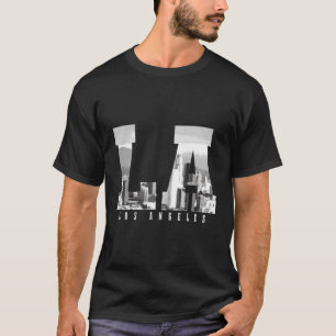 Los Angeles California La Skyline Pride Zwart Wit T-shirt