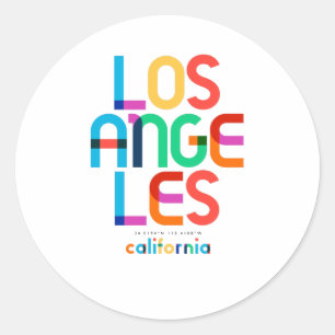 Los Angeles California Mid Century, Pop Art, Ronde Sticker