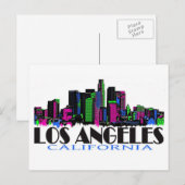 Los Angeles California neon skyline Briefkaart (Voorkant / Achterkant)