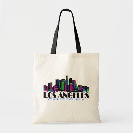 Los Angeles California neon skyline Tote Bag (Voorkant)