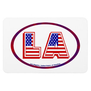 Los Angeles California Oval Logo Patriotic Magnet Magneet